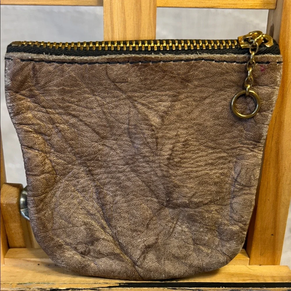 Very old vintage leather coin pouch